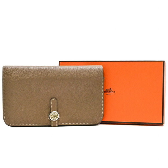 HERMES Gray Leather Wallet - Picture 1 of 14
